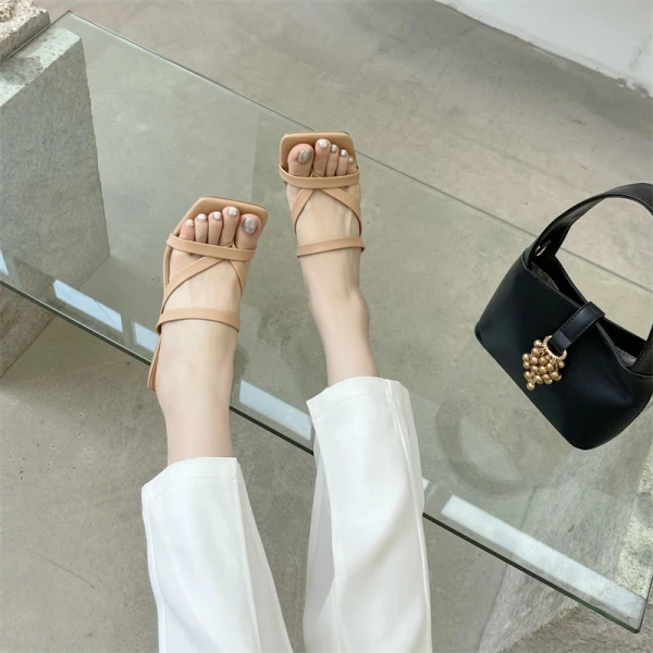 Modest / Simple White Street Wear Summer Womens Sandals 2022 9 cm Stiletto Heels Open / Peep Toe Sandals High Heels
