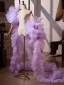 Volumineux Violet Fait main Volants Promo châle 2026 Tulle