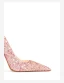 Glitter Blozen Roze Pailletten Avond Pumps 2024 Leer 10 cm Naaldhakken / Stiletto Spitse Neus Pumps Hoge Hakken