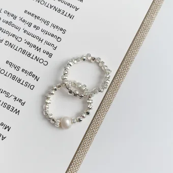 Modest Simple Silver Sterling Silver Casual Pearl Rings 2023 Accessories