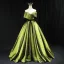 Demure Sage Green Bow Sash Prom Dresses 2025 Ball Gown Strapless Sleeveless Backless Floor-Length / Long Prom Formal Dresses