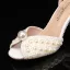Sexy Weiß Perle Brautschuhe 2024 6 cm Thick Heels Knöchelriemen Peeptoes Hochzeit Sandaletten Hochhackige