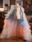 Fashion Two Tone Handmade  Cascading Ruffles Prom shawl 2025 Tulle