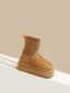 Comfortable Brown Winter Street Wear Snow Boots 2024 Womens Boots Leather Round Toe Womens Boots