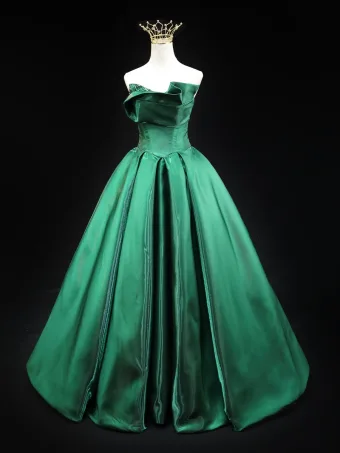 Élégant Vert Robe De Bal 2025 Robe Boule Bustier Sans Manches Dos Nu Longue Promo Robe De Ceremonie