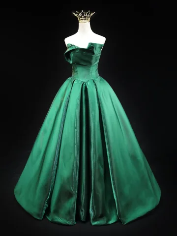 Elegant Green Prom Dresses 2025 Ball Gown Strapless Sleeveless Backless Floor Length Long Prom Formal Dresses