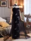 Sexy Black Sequins Evening Party Floor-Length / Long Cheongsam 2026 Trumpet / Mermaid Strapless Sleeveless Backless