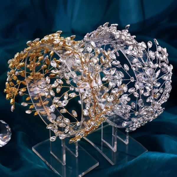 Chic / Belle Doré Fait main Faux Diamant Alliage Accessoire Cheveux Mariage 2023