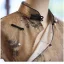 Chinese style Vintage / Retro Khaki Printing Tea-length Cheongsam 2024 Trumpet / Mermaid High Neck Short Sleeve