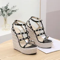 Sexy Noire Rivet Été Cocktail Sandales Femme 2022 T-Strap 14 cm Talons Aiguilles Peep Toes / Bout Ouvert Sandales Talons Hauts