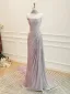 Étourdissant Sans Manches Volants Trompette / Sirène Lavande Robe De Bal 2025 Tapis rouge Été Robe De Cérémonie Bretelles croisées Train De Balayage Bustier
