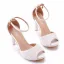 Chic / Beautiful White Pearl Wedding Shoes 2023 10 cm Stiletto Heels Open / Peep Toe Wedding Sandals High Heels