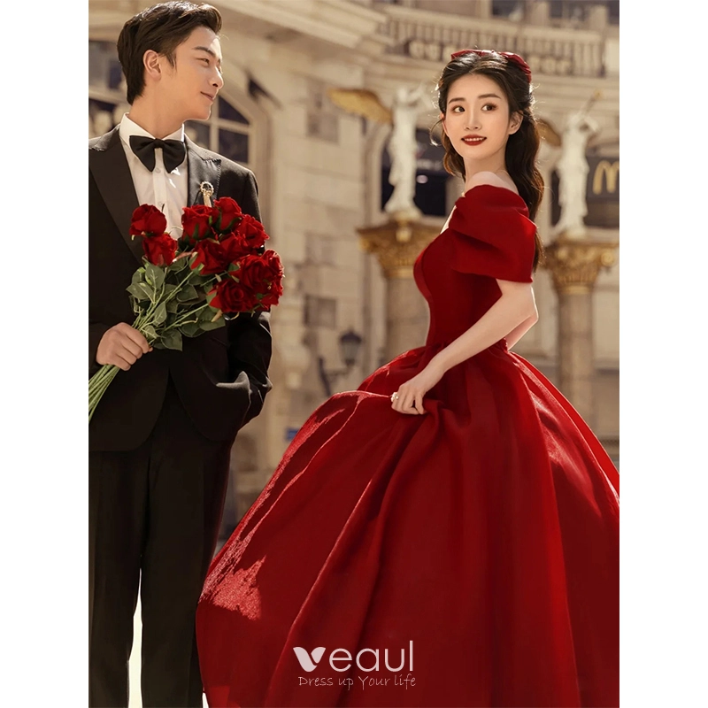 Charming Burgundy Engagement Prom Dresses 2023 A-Line Princess Square Neckline Puffy Charming Burgundy Engagement Prom Dresses 2023 A-Line Princess Square Neckline Puffy