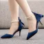 Charmant Noire Soirée Perle Bride Cheville Noeud Sandales Femme 2023 7 cm Talons Aiguilles À Bout Pointu Sandales Talons Hauts