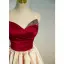 Vintage / Retro Classic Burgundy Satin Prom Dresses 2022 A-Line / Princess Sequins Strapless Sleeveless Backless Prom Floor-Length / Long Formal Dresses