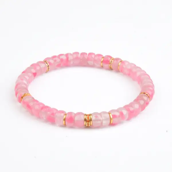 Charmant Fait main Rougissant Rose Dégradé De Couleur Fleur De Cerisier Cristal Naturel Bracelets Accessorize 2026