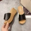 Schlicht Schwarz Freizeit Sommer Strand Sandalen Damen 2023 7 cm Keilabsatz Peeptoes Sandaletten
