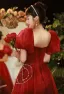 Chic / Beautiful Burgundy Pearl Sequins Prom Dresses 2022 A-Line / Princess Square Neckline Puffy Short Sleeve Floor-Length / Long Prom Formal Dresses