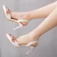 Chic / Beautiful White Rhinestone Wedding Shoes 2023 9 cm Stiletto Heels Pointed Toe Wedding Sandals High Heels
