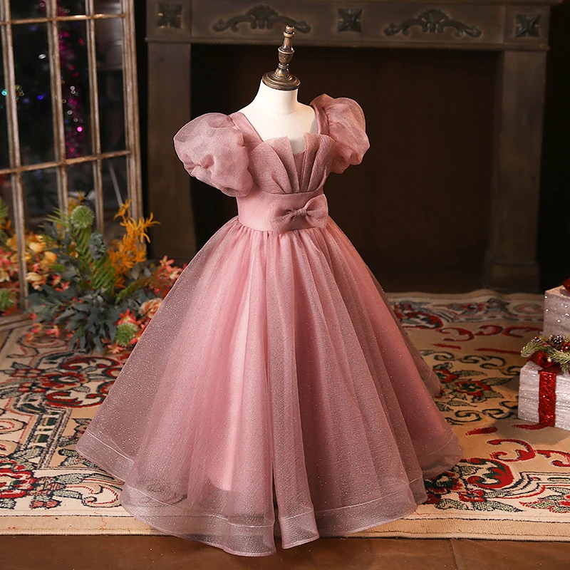 open lace back dress Custom Made Pink Puffy Short Prom Gown, Pink Prom Dresses, Formal Dres –  morievent main image 0