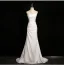 Modest / Simple Amazing / Unique White Wedding Dresses 2024 Trumpet / Mermaid Strapless Sleeveless Backless Sweep Train Wedding