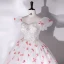 Chic / Beautiful White Prom Dresses 2022 Ball Gown Off-The-Shoulder Butterfly Appliques Sequins Lace Flower Short Sleeve Backless Floor-Length / Long Formal Dresses