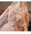 Fabelhaft Rosa Perlenstickerei Perle Pailletten Applikationen Ballkleider 2025 Ballkleid Bandeau Mantel Ärmellos Rückenfreies Lange Tülle Ball