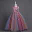 Chic / Beautiful Burgundy Appliques Pearl Lace Flower Birthday Flower Girl Dresses 2024 Ball Gown Scoop Neck Sleeveless Bow Sash Floor-Length / Long