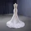 Luxury / Gorgeous White Handmade  Beading Lace Flower Wedding Dresses 2023 Trumpet / Mermaid Strapless Sleeveless Backless Court Train Wedding