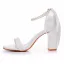 Elegante Weiß Perle Knöchelriemen Sandalen Damen 2025 9 cm Thick Heels Peeptoes Hochzeit Sandaletten Hochhackige