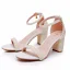 Elegante Weiß Perle Brautschuhe 2024 7 cm Thick Heels Knöchelriemen Peeptoes Hochzeit Sandaletten Hochhackige