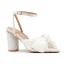 Sexy Blanche Été Vêtement de rue Sandales Femme 2023 Bride Cheville Noeud 8 cm Talons Épais Peep Toes / Bout Ouvert Sandales Talons Hauts