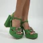 Roman Black Street Wear Rhinestone Womens Sandals 2022 10 cm Thick Heels Open / Peep Toe Sandals High Heels