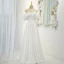 Elegant White Satin Prom Dresses 2022 A-Line / Princess Off-The-Shoulder Short Sleeve Backless Floor-Length / Long Prom Formal Dresses
