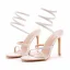 Sexy White Cocktail Party Womens Sandals 2023 10 cm Stiletto Heels Ankle Strap Open / Peep Toe Sandals High Heels