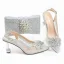 Charming Silver Rhinestone Flower Evening Party Womens Sandals Clutch Bags 2023 7 cm Stiletto Heels Pointed Toe Womens Sandals High Heels Clutch Bags