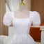 Simple Ivoire Couleur Unie Robe De Bal 2022 Princesse Encolure Carrée Manches Courtes Dos Nu Ceinture Noeud Longue Robe De Ceremonie