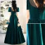 Vintage / Retro Dark Green Prom Dresses 2022 A-Line / Princess Scoop Neck Short Sleeve Backless Floor-Length / Long Prom Formal Dresses
