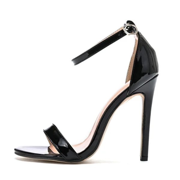Sexy Weiß Ball Sandalen Damen 2022 11 cm Stilettos Knöchelriemen Peeptoes Sandaletten Hochhackige