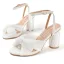 Sexy Blanche Été Vêtement de rue Sandales Femme 2023 Bride Cheville Noeud 8 cm Talons Épais Peep Toes / Bout Ouvert Sandales Talons Hauts