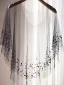 Modest / Simple Black Rhinestone Tulle shawl 2025
