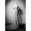 Simple Blanche Perle Dentelle Fleur Légère Robe De Mariée 2024 Trompette / Sirène De l'épaule Manches Courtes Dos Nu Train De Balayage Mariage