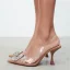 Transparent Chic / Beautiful Beige Summer Street Wear Rhinestone Womens Sandals 2022 Slingbacks 7 cm Stiletto Heels Pointed Toe Sandals High Heels