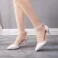 Schlicht Gold Abend Damen schuhe 2022 Knöchelriemen 7 cm Stilettos Spitzschuh Damenschuhe Hochhackige