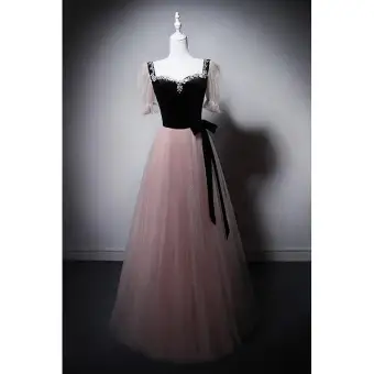 Chic Belle Rougissant Rose Faux Diamant Robe De Bal 2025 Princesse Encolure Carrée Manches Courtes Dos Nu Noeud Ceinture Longue Promo Robe De Ceremonie