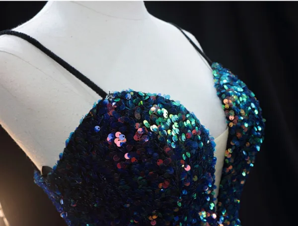 Sparkly Multi-Colors Sequins Party Dresses Cocktail Dresses 2024 Ball Gown Spaghetti Straps Sleeveless Backless Knee-Length Cocktail Party