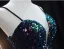 Sparkly Multi-Colors Sequins Party Dresses Cocktail Dresses 2024 Ball Gown Spaghetti Straps Sleeveless Backless Knee-Length Cocktail Party