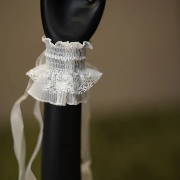 Vintage Eenvoudige Witte Kant Huwelijk Bruidshandschoenen 2026 Tule