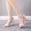 Schlicht Weiß Brautschuhe 2023 Knöchelriemen 4 cm Low Heel Thick Heels Peeptoes Hochzeit Sandaletten Hochhackige