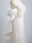 Scintillantes Sexy Ivoire Perle Paillettes Robe De Soirée 2023 Trompette / Sirène Bustier Sans Manches Dos Nu Noeud Train De Balayage Soirée Robe De Ceremonie